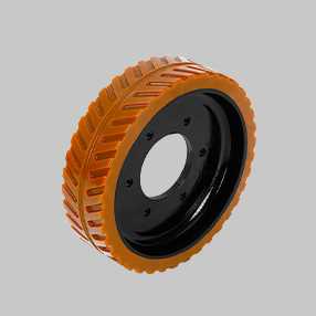 法兰安装 - 6寸铸铁聚氨酯人字纹